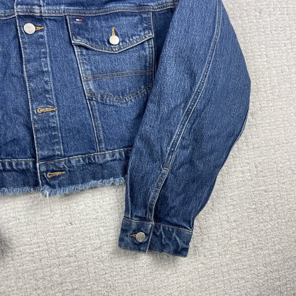 Tommy Hilfiger x Disney Mickey Mouse embroidery Wom  Sz XXL Crop Jean Jacket - Picture 11 of 16